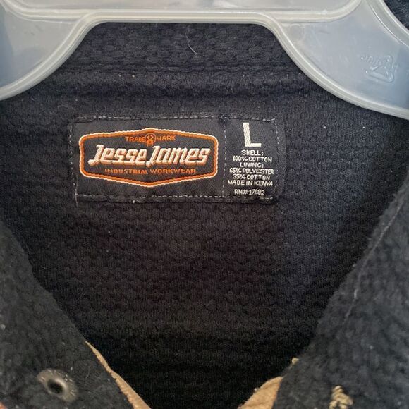 JESSE JAMES Industrial Workwear Men’s Fully Lined Snap Button Shirt Size L - Picture 2 of 7